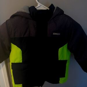 OshKosh Kids' Navy Blue and Neon Green Jacket